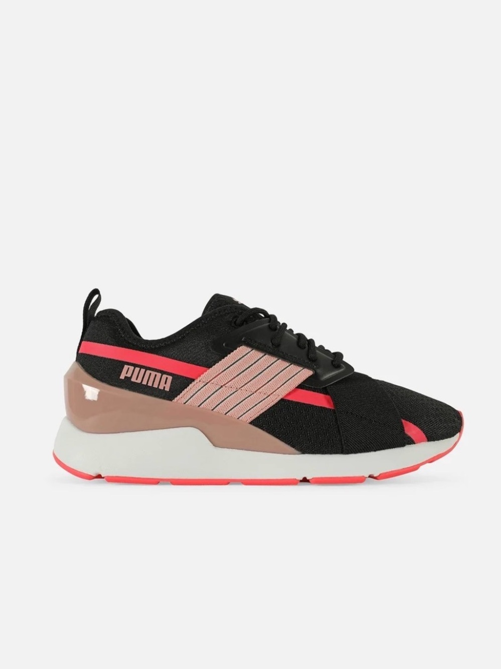 Puma Women's Muse Black with Hot and Baby Pink Neutral Sneakers Size 5.5